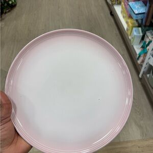 Pink and White Dinner Plate